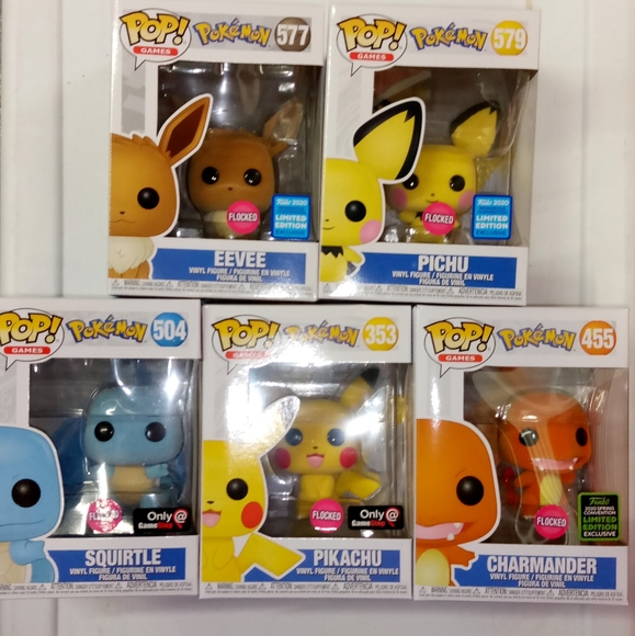 Funko Other - POKEMON FLOCKED BUNDLE! 5 FUNKO Pokémon POPs